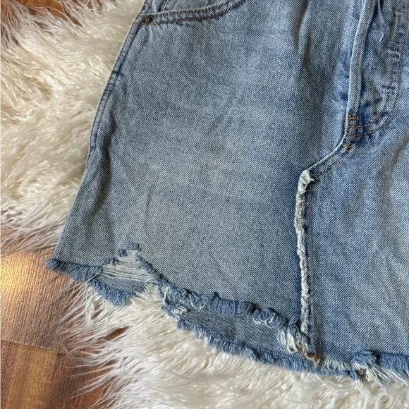 Free People Distressed Denim Mini Skirt - Picture 2 of 6